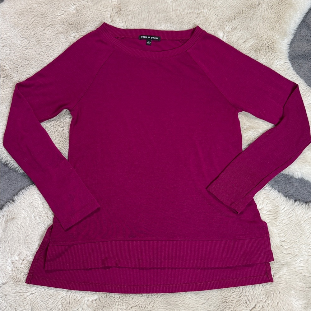 Cable & Gauge Sweater Raspberry Small Spring Summer - Picture 1 of 9